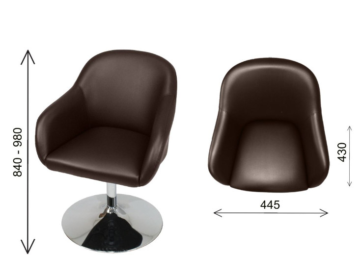 ПОСЕТИТЕЛСКИ СТОЛ WAIT 1S CHROME BROWN